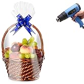 Morepack Shrink Wrap Bags for Gift Baskets,20x28 Inches Clear PVC Heat Shrink Bags,10 Pieces