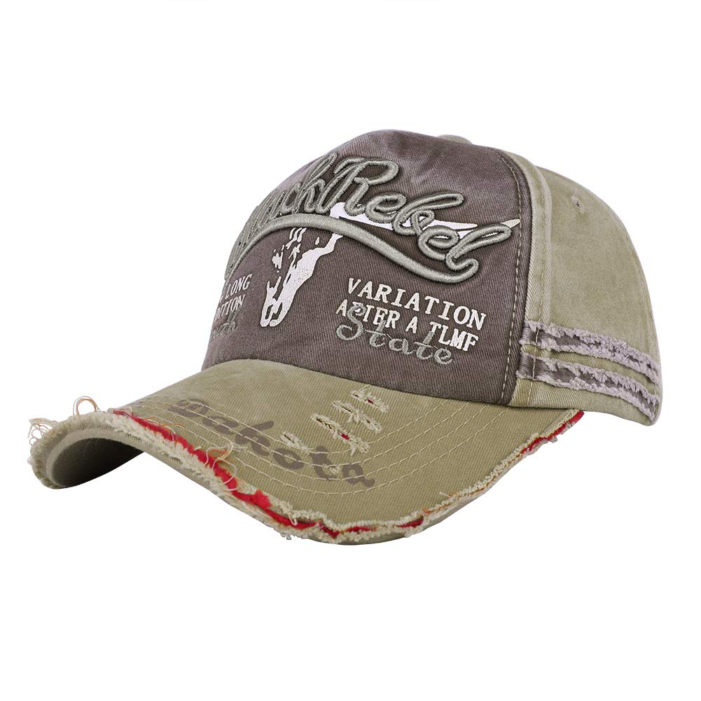 Unisex Vintage Baseball Cap Cotton Sun Hat Adjustable Distressed Snapback Cap Edge Grinding Do Old Hat Travel Peak Cap Outdoor Sports Cap for Women Men Running Fishing Hiking Camping Beach 55-60CM