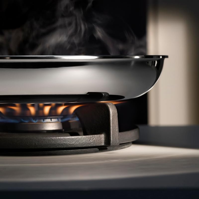 Profi Resist - Frigideira de 24 cm com 2 materiais multicamadas revestidos antiaderentes, estrutura alveolar, pega em aço inoxidável, adequada para todos os tipos de cozinhas, adequada para forno