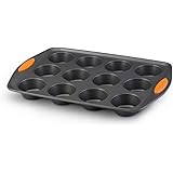 Rachael Ray Oven Lovin' Non-Stick 12-Cup Muffin and Cupcake Pan, Orange