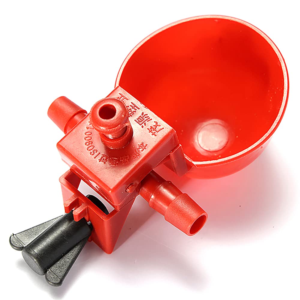 ANCLLO 10PCS Automatic Poultry Water Drinking Cups Plastic Drinker Hanging Farm Tool for Bird Chicken Fowl Chick Coop