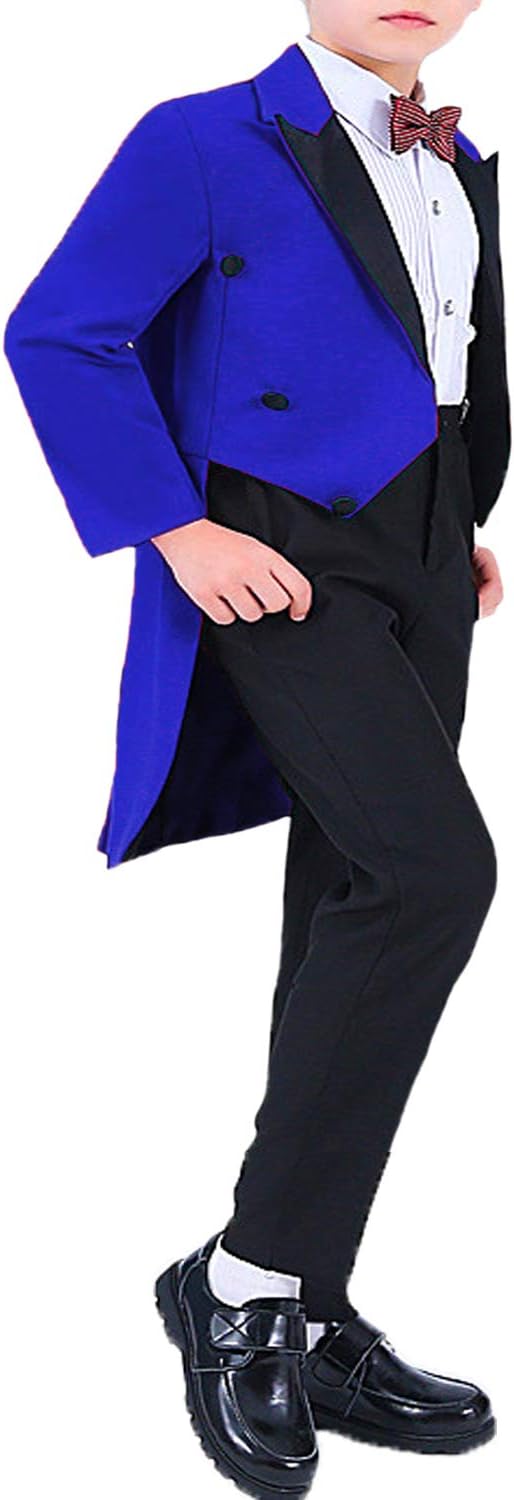 DGMJ Wedding Suits for Boys Slim Fit Tuxedo Suit with Tail Boys Formal Occasion Holiday Outfits HTXZ008