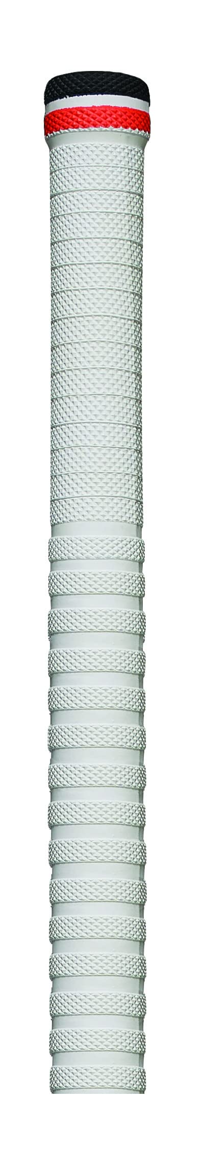 Gunn & Moore GM Cricket Bat Grips | DYNAMIC | Soft Feel Premium Rubber for Secure Bottom Hand Hold | Suitable for Virtually All Handle Sizes - 12" Long | 12 Pack | White with Black & Red Hoops