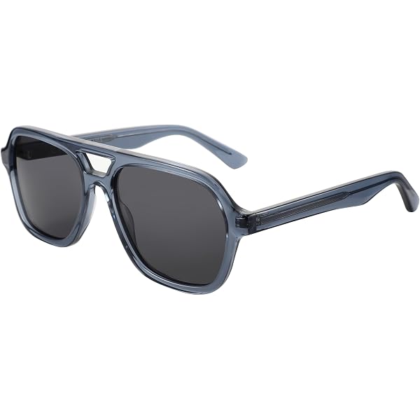 Retro Rectangular Polarized Sunglasses Plastic Frame Grey Lenses Polarized Hipster Horn Rim Mens Rectangular Retro Sunglasses  main image 2