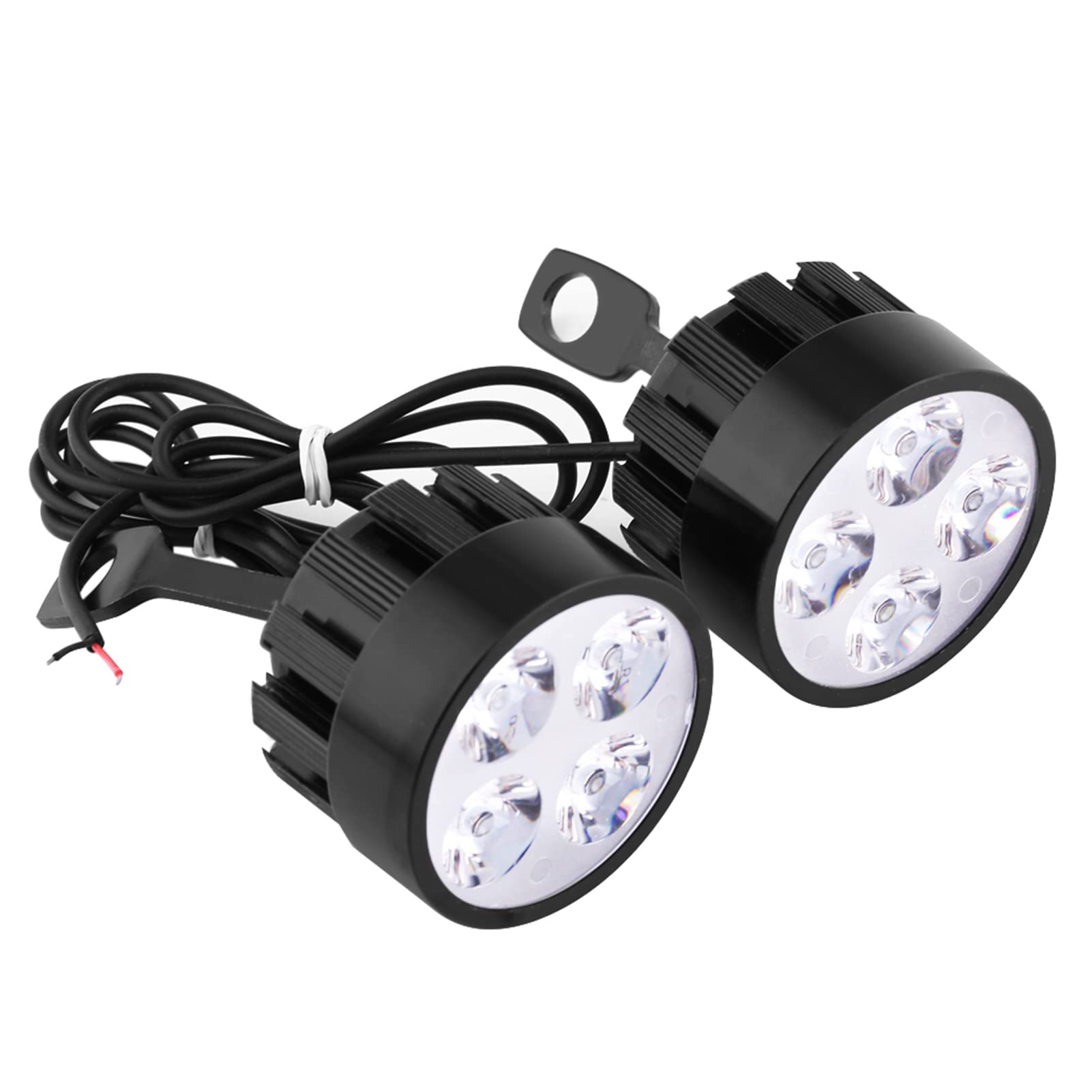 Motorcycle LED Spotlights, Universal 12V Motorcycle LED Headlights, Auxiliary Lighting, Fog Lights, Nighttime Visibility, Motorbike and Scooter