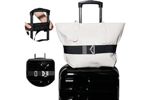 TOOVREN 2-in-1 Luggage Straps Add a Bag Bungees Travel Belt for Luggage Strap Over Handle Travel Belt for Luggage Adjustable with Alloy Buckle Elastic Belt Suitcases Strap Travel Accessories Black