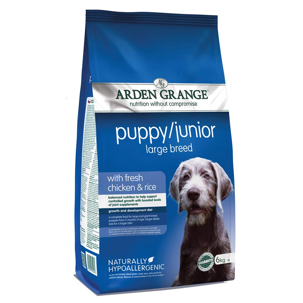 Arden Grange Puppy/Junior Large Breed With Fresh Chicken and Rice, Clear, 6 kg (Pack of 1)