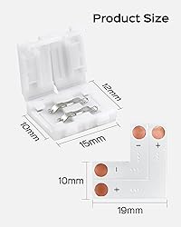 JACKYLED 10mm 2-Pin LED Strip Connectors for LED