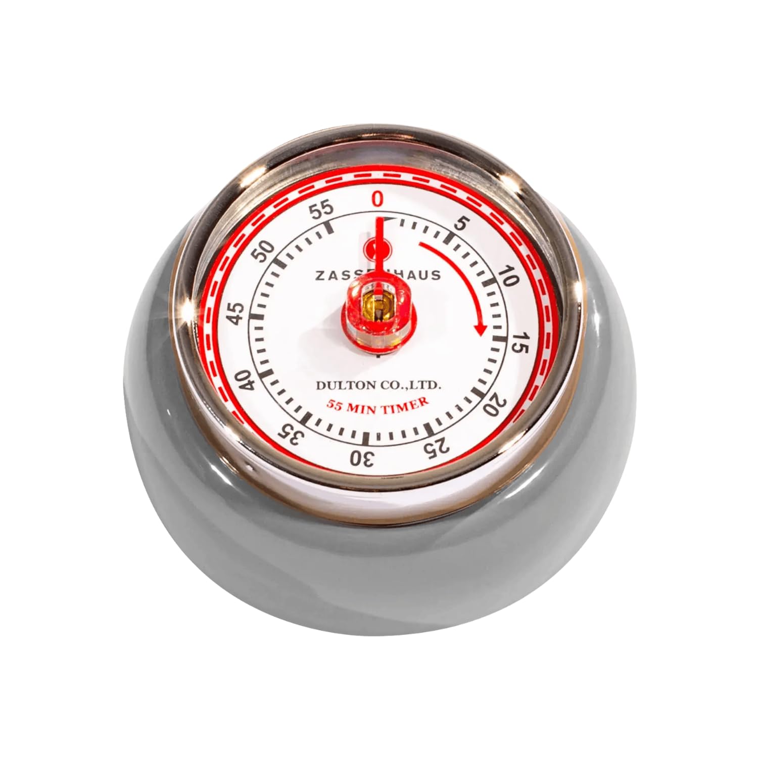 Photo 1 of Zassenhaus Magnetic Retro 60 Minute Kitchen Timer, 2.75-Inch, Cool Gray