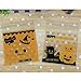 Smartcoco 100pcs Spooky Pumpkin Halloween Trick or Treat Plastic Candy Bags for Party Favors, Snacks, Decoration, Children Arts & Crafts, Event Supplies