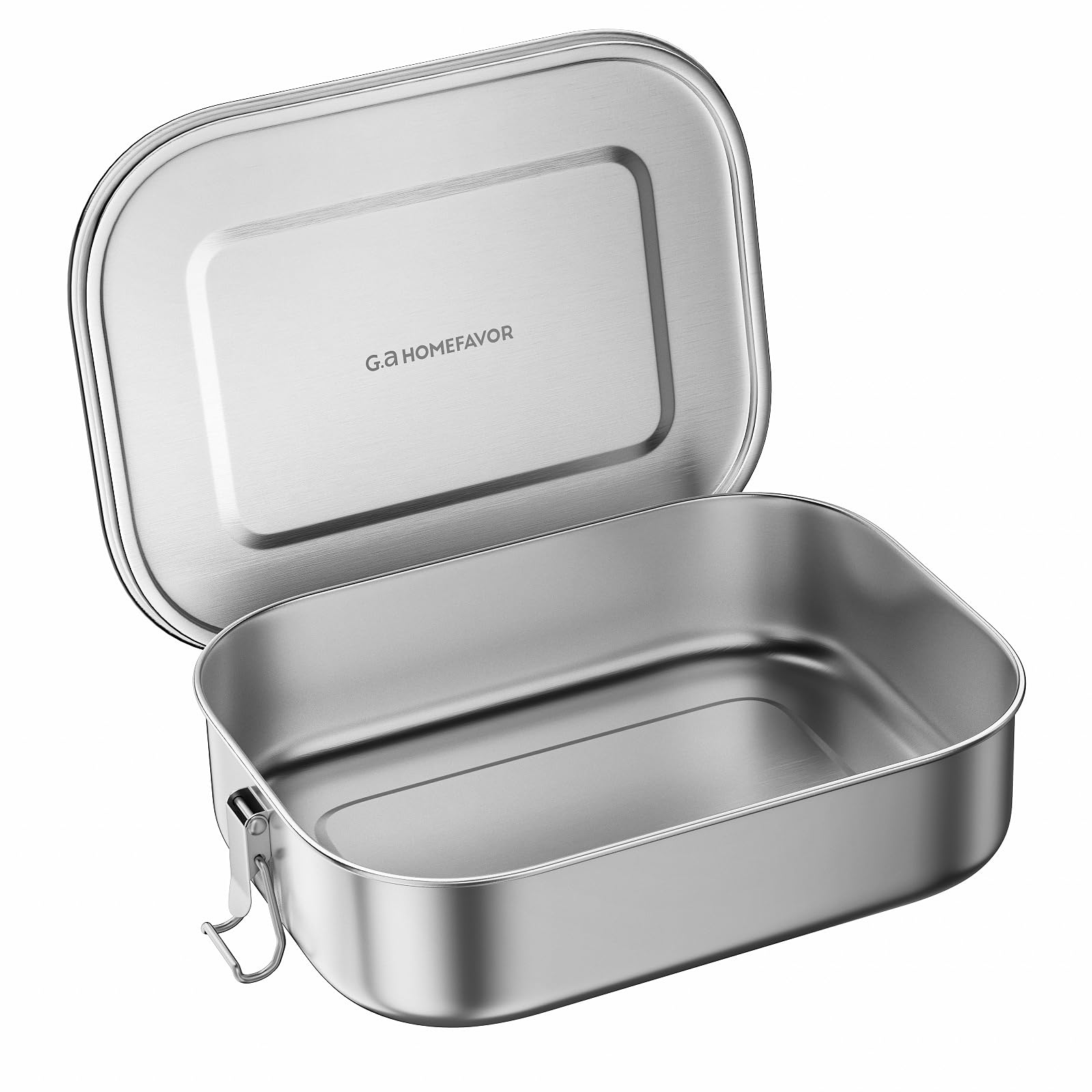 Photo 1 of G.a HOMEFAVOR Stainless Steel Bento Lunch Box - Leak-Proof Metal Bento Box, Large Food Container with Lock Clips, Snack Container, Dishwasher Safe, 1400 ml/47 oz