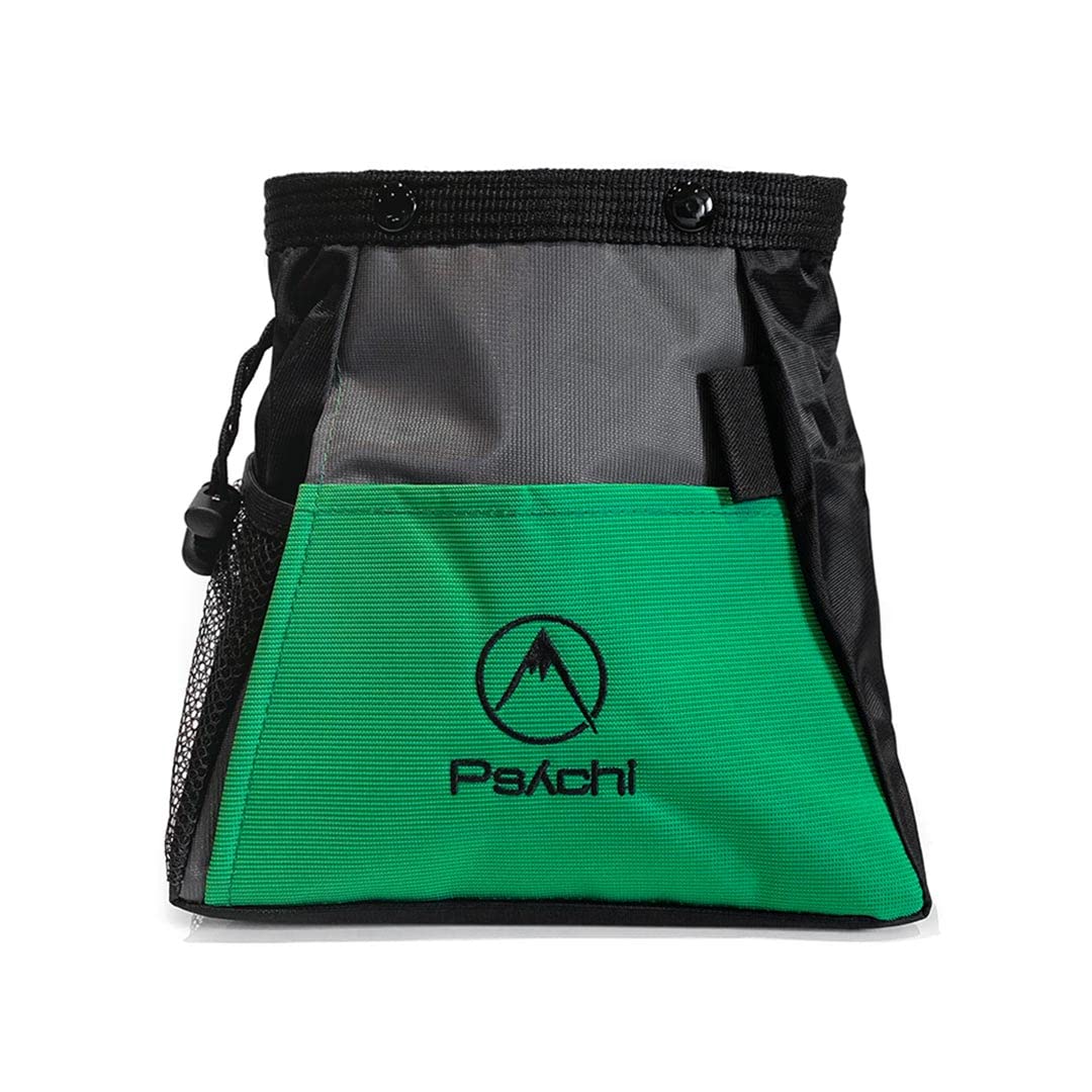 Psychi ABYSS Chalk Bouldering Bucket Stand Bag for Rock Climbing with Front & Rear Storage (Turqouise), One Size