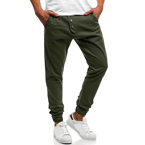 JUTOO 2019 Persönlichkeit männer Sport Reine Farbe Taste Beiläufige Lose Jogginghose Kordelzug Hose