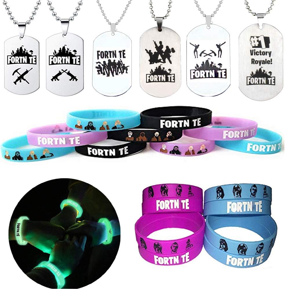 Game Party Supplies, 76 Pack Gaming Set Party Supplies Favors - Include 24Pack Game Bracelet, 12 Pack Badge, Set of 40 Stickers for Kids