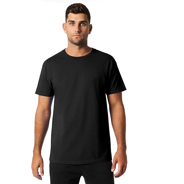 Gildan Cotton Crewneck Single T Shirt Black | Amazon.com