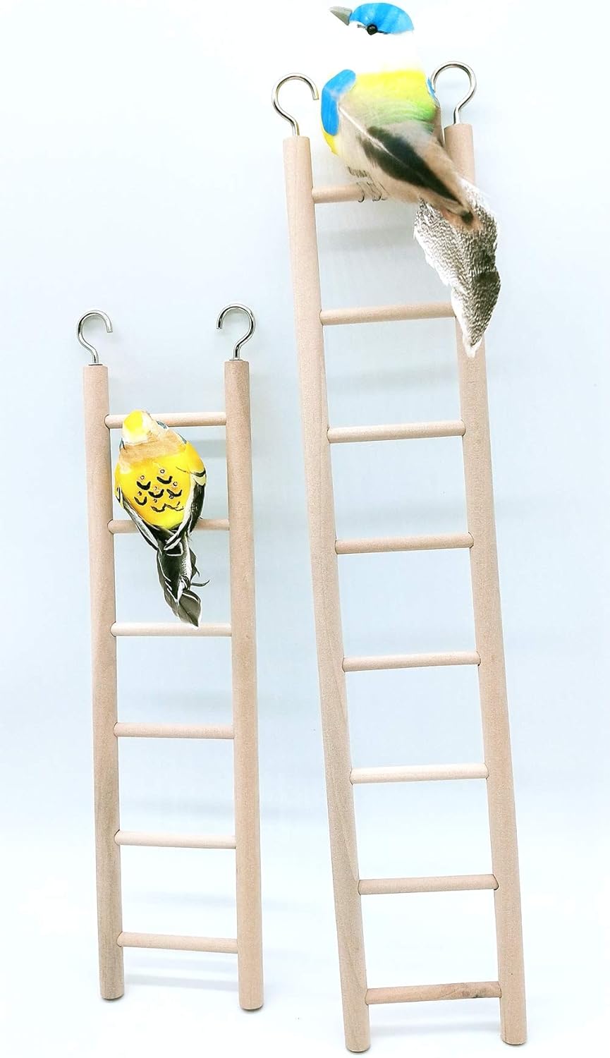 lwingflyer 2pcs Wooden Ladder for Bird Parrot Ladder Climbing Toy Birdie Basics (6 Step & 8 Step) : Pet Supplies
