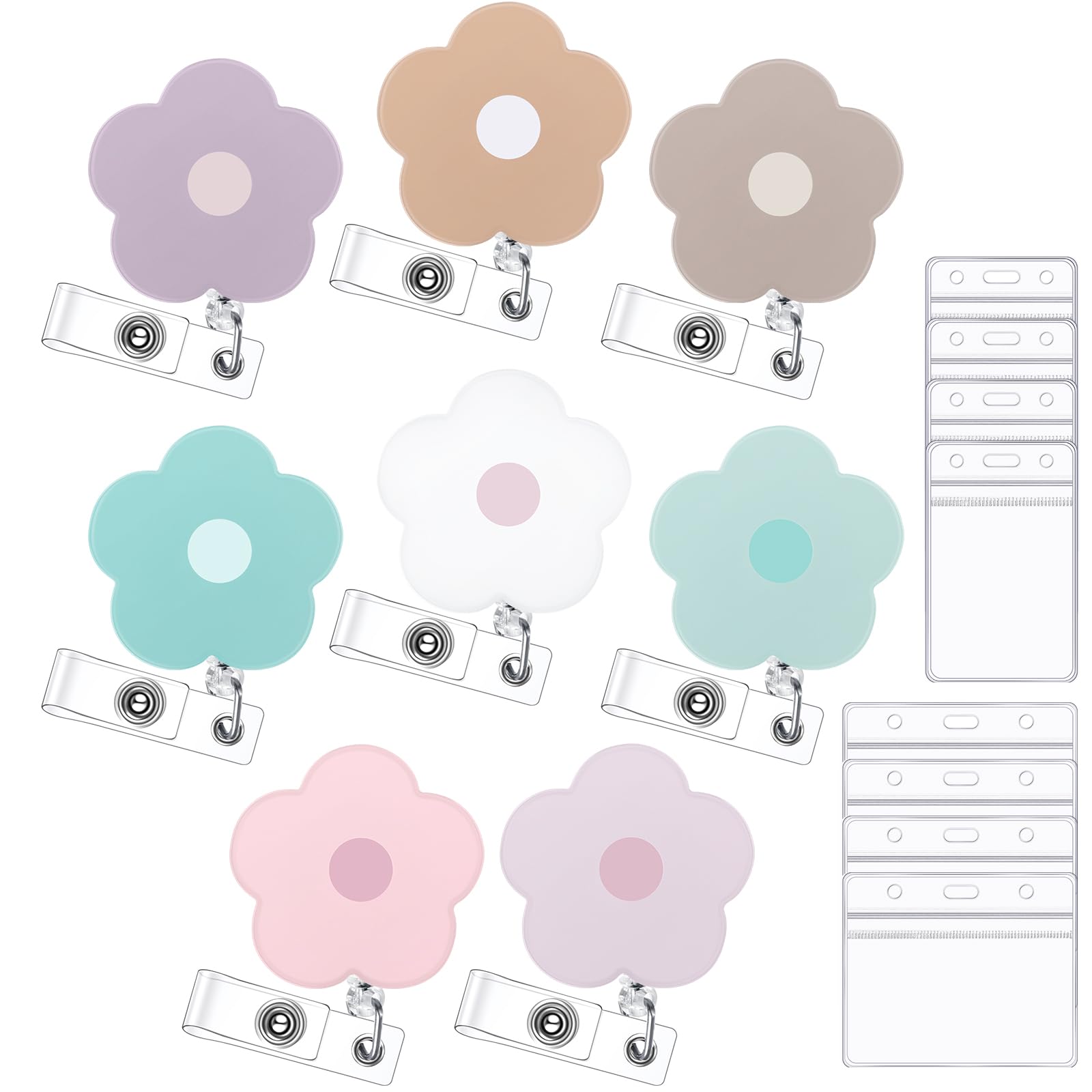 Photo 1 of *MISSING PARTS - NO Badge holders*
8 PCS Flower Badge Holder Retractable Clip Cute Nurse Badge Reels with ID Card Badge Holder Medical Pharmacy CNA RN LPN MA Badge Reel Nurse Accessories Gifts