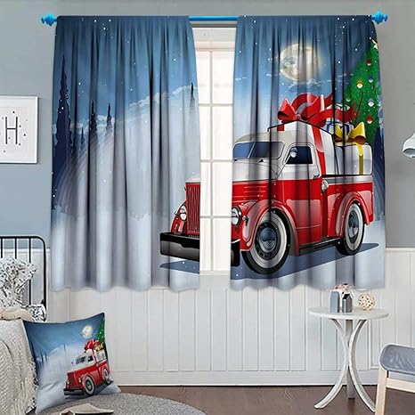 Amazon Com Anhounine Christmas Blackout Curtain Red And White