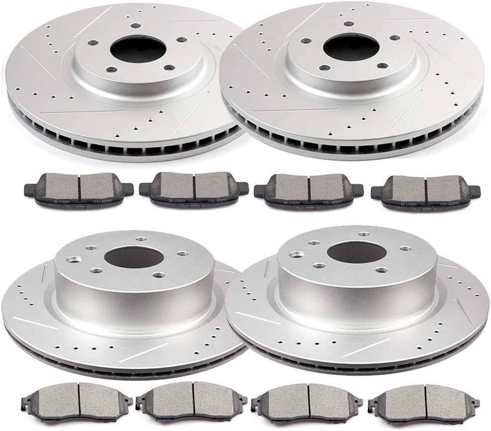 Brake Rotors Ceramic Pads Fit for 1012 Infiniti G25 EX35