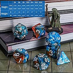 CiaraQ DND Polyhedral Dice Set with a Black Dice