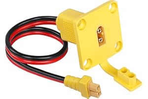 CERRXIAN 1ft 12AWG XT60 Male to Female Mount Panel Cable XT60 Male Plug with Mout Panel to Female Wire for RC Lipo Battery FPV Drone