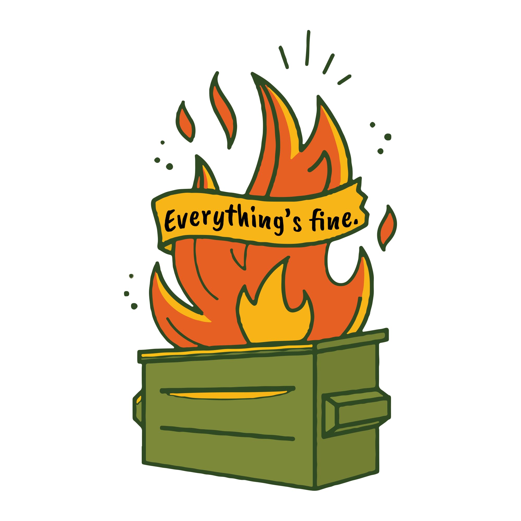Photo 1 of (3PCS) Dumpster Fire Sticker for Water Bottles, Car Sticker, Book Sticker (3 Inches)