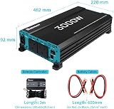 Renogy 3000W Pure Sine Wave Inverter 12V DC to 230V 6000W Peak UK Sockets view 2
