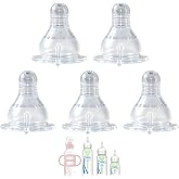 Nipple for Dr. Brown&rsquo;s Natural Flow Level 4 Narrow Baby Bottle, Fast Flow, 9m+, 100% Silicone Bottle Nipple, 5 Pack