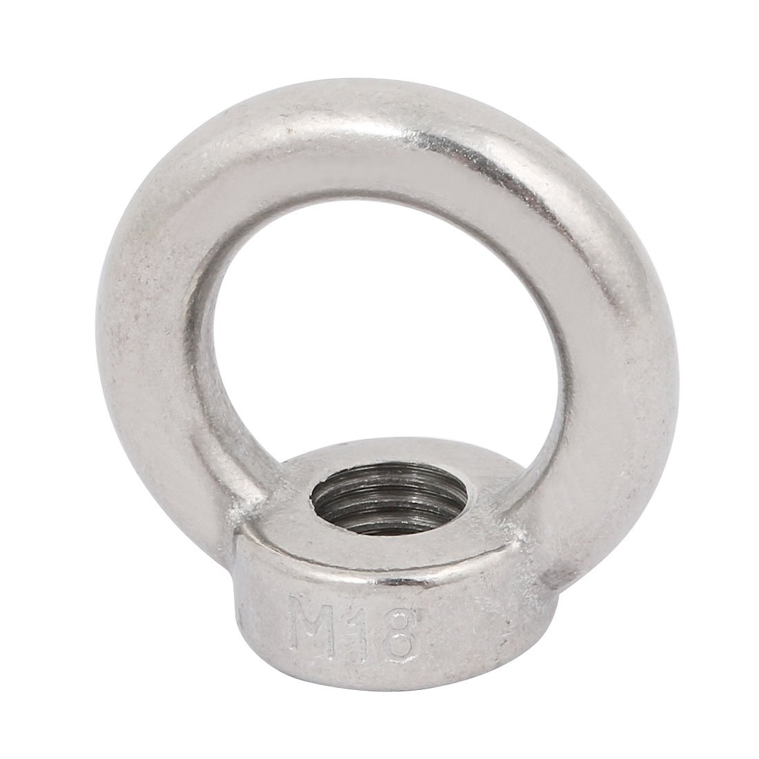 Sourcingmap Lifting Eye Nut M18 Female Thread 304 Stainless Steel Round Shape for Rope Fitting Pack of 1