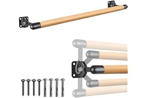 Dolibest Space Saver, 3ft -10ft Ballet Barre, Wall Mounted Traditional Wood Ballet Barre System Stretch/Dance for Home Barre Workout Equipment, Height Adjustable, for Kids and Adults