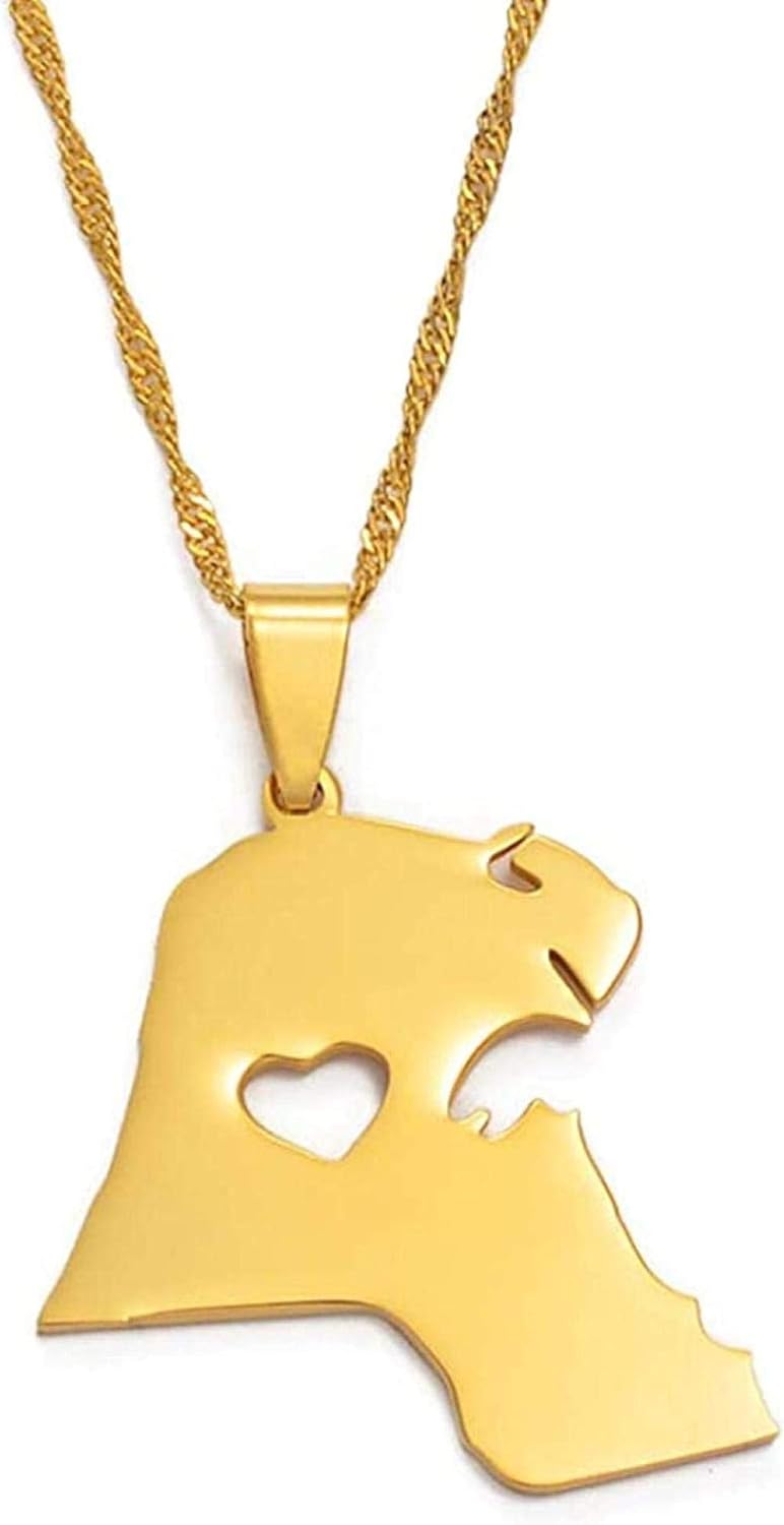 WYDSFWL Necklace Kuwait Pendant Necklace for Women/Men Gold Color
