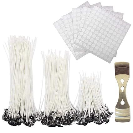 Outgeek 601PCS Candle Making Kit DIY Candle Wick Candle Wick Holder Candle Wick Sticker