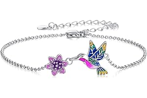 YAFEINI Anklet Bracelets for Women Girls Sterling Silver Hummingbird/Dragonfly/Butterfly Link Chain Anklets Jewelry Gifts