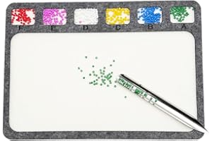 TUNQISM 2 PCS Set Jewelry Bead Mats with Bead Scoop, Board with Six Individual Grids Beading Trays DIY