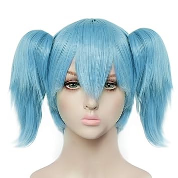 Amazon Com Joneting Blue Cosplay Wig With Pigtails Synthetic Wig