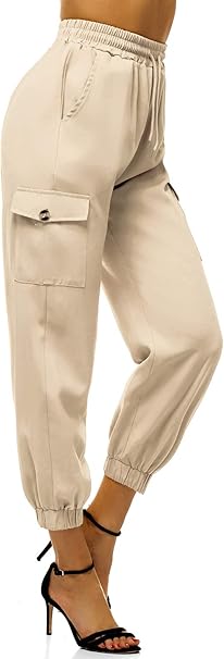 Ozonee Damen Cargohose Chino Stoff Hose Chinos Lang Stoffhose Jogger Chinohose Pants Bundchen Freizeithose Rohrenhose Sporthose High Waist Hoch Bund Gurtel O Hm006 Amazon De Bekleidung