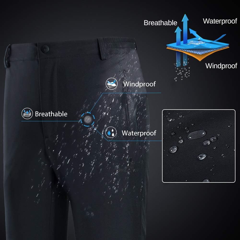 CAMEL CROWN Womens Softshell Pants Fleece Lined Waterproof Windproof Ski Snow Insulated Hiking Hunting Trousers: Clothing