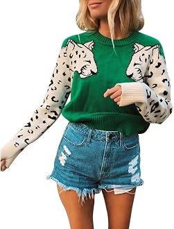 Sweaters for Women - Casual Leopard 