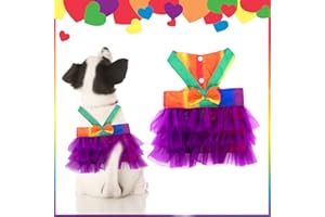 ON-AIRSTORE Pride Month Dogs Cats Costume Strap Overall Dress Gay Pride Rainbow Purple Pet Overall Skirt, Pets Costume Accessories for Cats Dogs Small Pets Gay Pride Month Party Daily Clothes Costume Supplies (S)