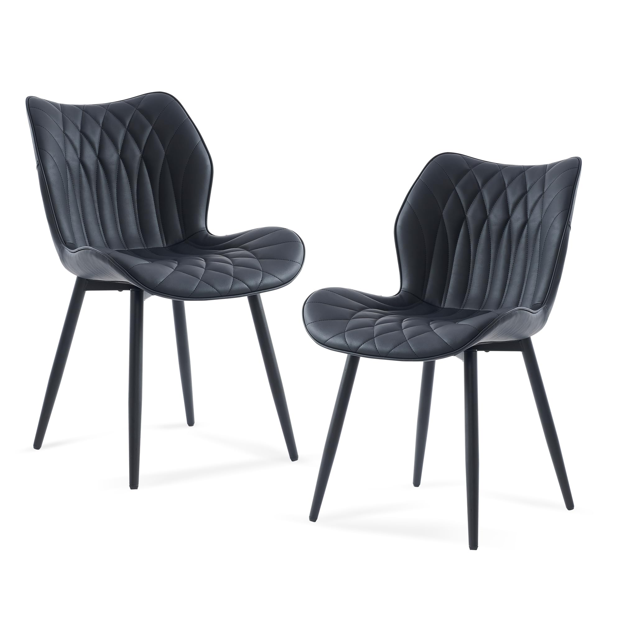 Photo 1 of 
**ASSEMBLY INSTRUCTIONS INCLUDED**
Kidol & Shellder Black Dining Chairs Set of 2 Modern Kitchen Chairs with Back Armless Accent Chairs for Living Room Upholstered Faux Leather Chair Mid Century Comfy Side Chair with Metal Legs

