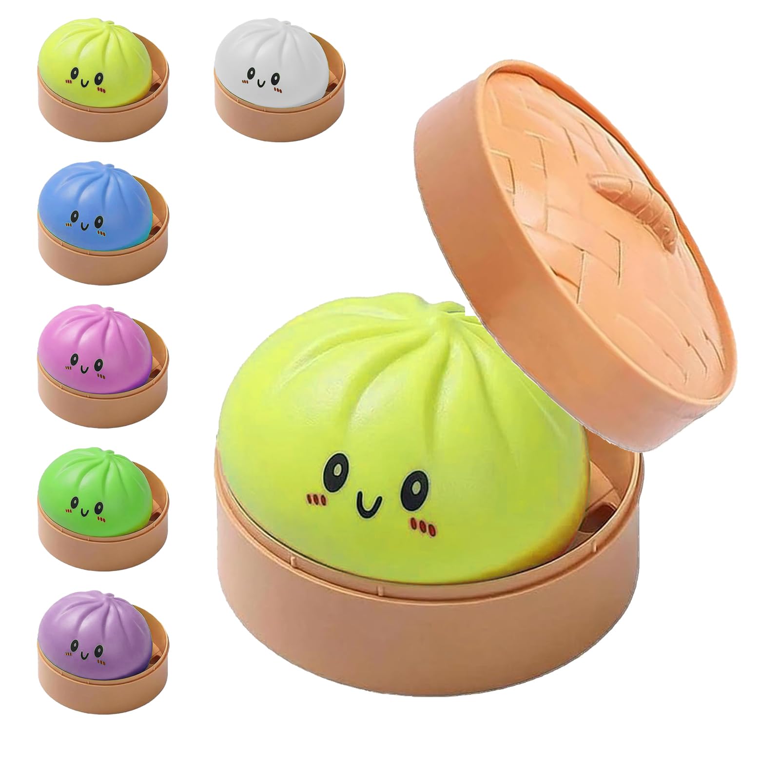 Dumpling Squishy Mystery Dumpling Squishy Stress Balls Fidget Sensory Toy Soft Squeeze Decompression Dough for Adults (Yellow-A)