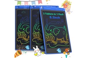 BAVEEL 3 Pcs in 1 Pack LCD Writing Tablets for Kids, Toddler Toys Gifts for Age 2 3 4 5 6 Girls Boys Birthday Christmas. 8.5 Inch Doodle Pad Drawing Tablet for Class & Travel & Home. Blue/Blue/Blue