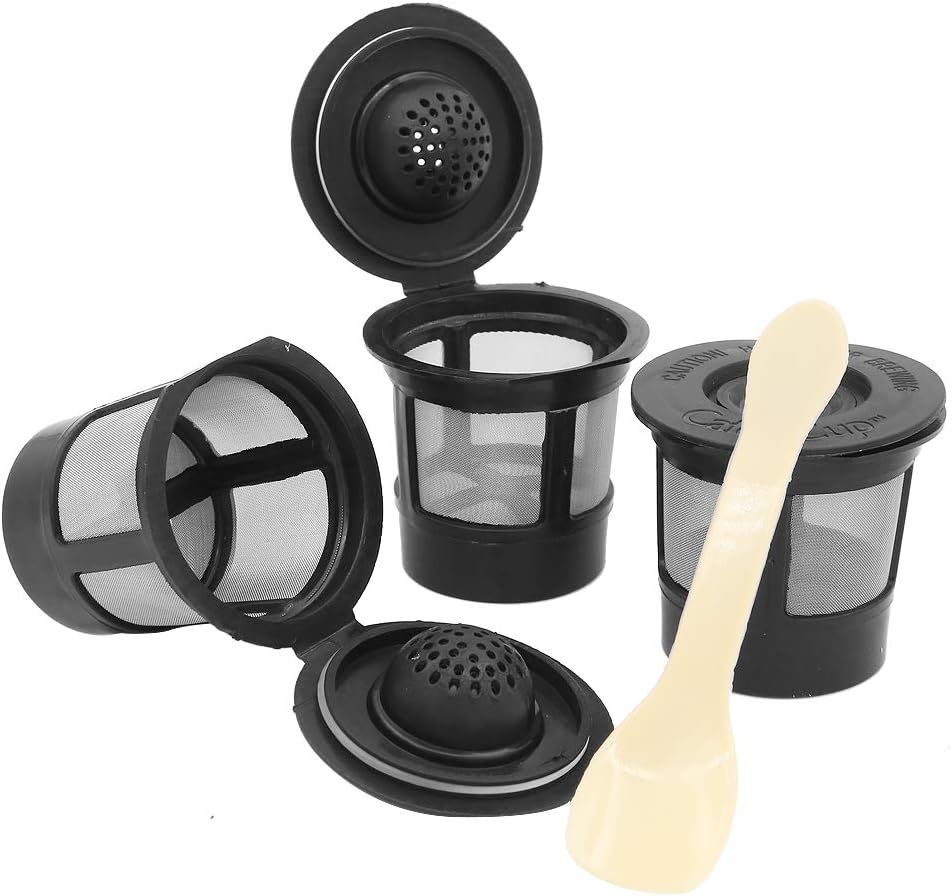 Lot de 3 filtres réutilisables pour capsules de café rechargeables avec cuiller Keurig KCup