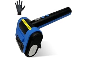 KINDOO Electric Rechargeable Grill Brush with 800 RPM Motor & 3000mAh Battery - Bristle-Free Stainless Steel Grill Cleaner with LED Light for BBQ, Pellet Grills - Heavy Duty Grill Cleaning Tool