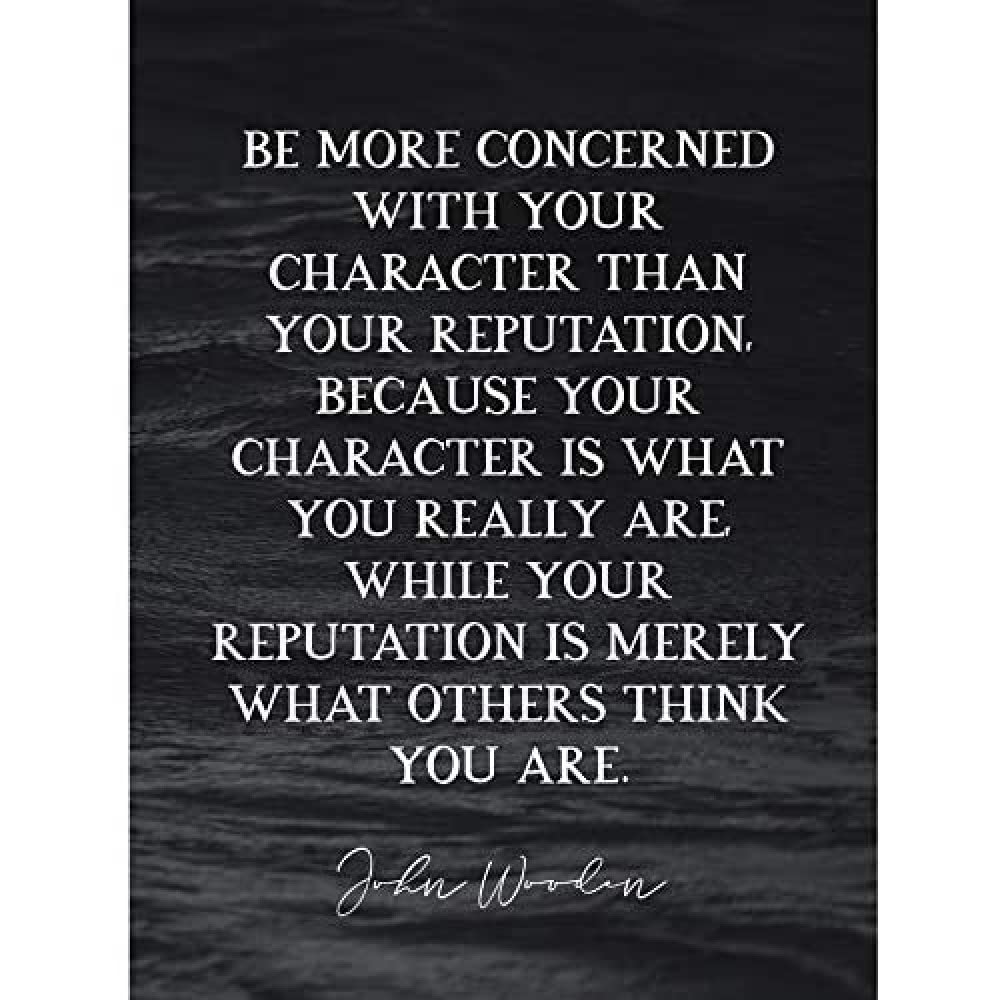 Artery8 Slate Quote John Wooden Character What You Are Coach Art Print Canvas Premium Wall Decor Poster Mural