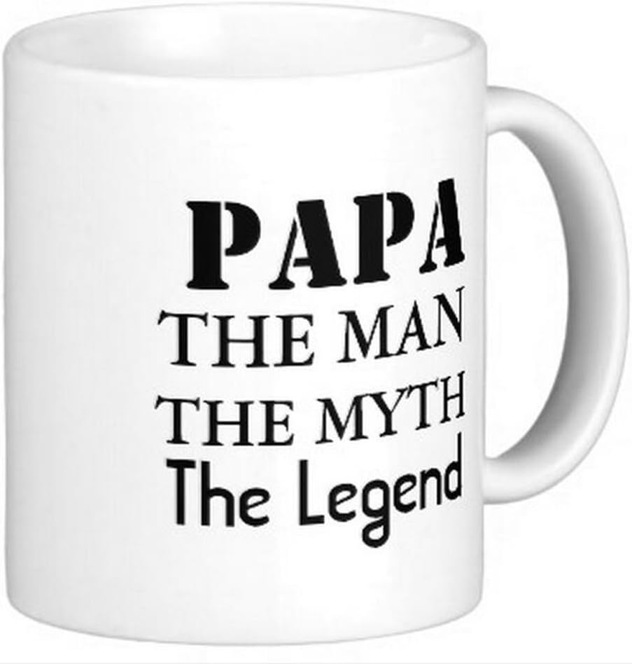 LVSURE MugPAPA The Man The Myth The Legend- Best Gift For Dad! Father's Coffee Tea 11oz Ceramic Cup. Unique Gifts For Men & Husband! Christmas, Birthday, Father's Day - Customize mug