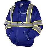 TICONN Safety Hoodie Jacket, High Vis Reflective Safety Fleece Hoodie, PPE Gear for Cold Weather Meet ANSI III