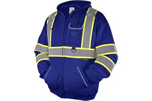 TICONN Safety Hoodie Jacket, High Vis Reflective Safety Fleece Hoodie, PPE Gear for Cold Weather Meet ANSI III