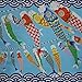 Furoshiki Wrapping Cloth Seigaiha Koinobori Carp Streamers Motif Japanese Fabric 50cm