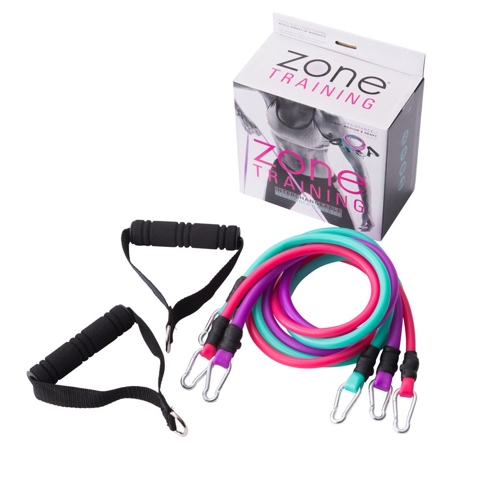 Zone Training Women's Interchangeable Resistance Band Set, Seafoam, Pink, Purple